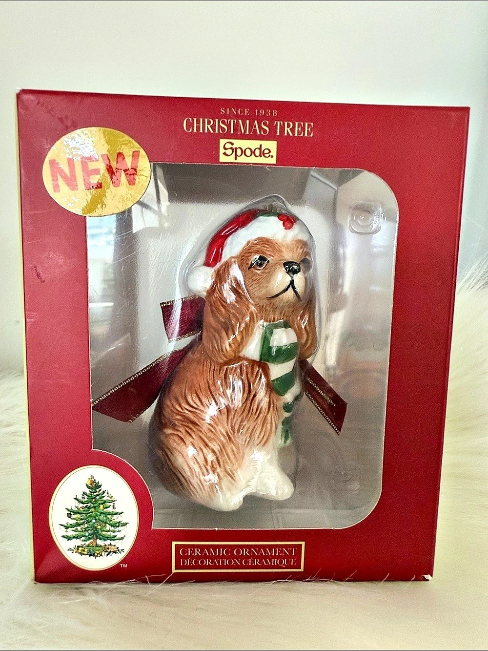 Spode Christmas Tree King Charles Spaniel Ornament